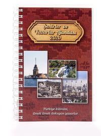 2020 Ajandalar - Şehirler ve Yazarlar Ajandası - Renkli Spiralli (Büyük Boy)