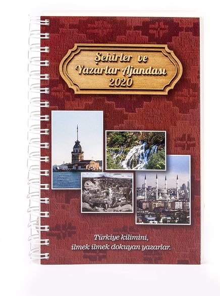2020 Ajandalar - Şehirler ve Yazarlar Ajandası - Renkli Spiralli (Büyük Boy)