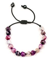 Fasetli Mor Akik Doğal Taş Bileklik (FMA-76)