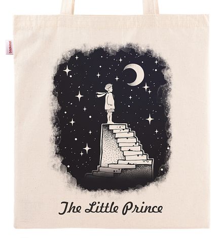 Askılı Bez Çanta - Küçük Prens - Stair to Moon