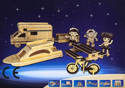 Montessori Ahşap Zeka Oyunları / w-3D Puzzle - Construction Kit