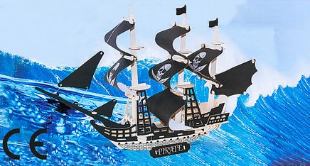 Montessori Ahşap Zeka Oyunları / w-3D Puzzle - Pirate Ship