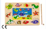 Montessori Ahşap Zeka Oyunları / w-Magnetic Fishing Puzzle1