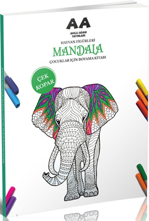 Mandala Hayvan Figürleri Çocuklar İçin Boyama Kitabı