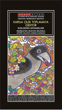 Sanatsal Resimli Karga Çilek Toplamaya  Gidiyor