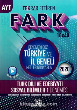 AYT Türk Dili ve Edebiyatı Sosyal Bilimler 1 Fark Tekrar Ettiren 10x40 Denemesi