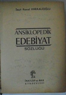 Ansiklopedik Edebiyat Sözlüğü Kod: 10-I-19