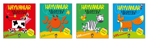 Hayvanlar Eğlenceli Şekiller Seti (4 Kitap)