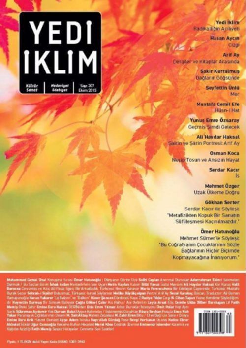 7edi İklim Sayı:307 Ekim 2015 Kültür Sanat Medeniyet Edebiyat Dergisi