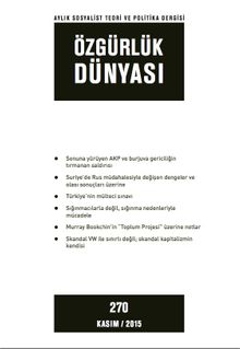 Özgürlük Dünyası / Aylık Sosyalist Teori ve Politika Dergisi / Kasım 2015 Sayı:270