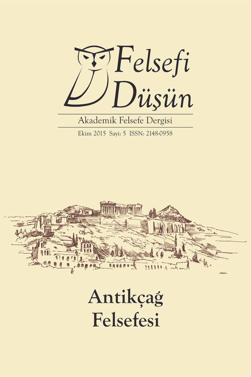 Felsefi Düşün Akademik Felsefe Dergisi Sayı:5 Antikçağ Felsefesi