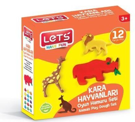 Lets Oyun Hamuru Kara Hayvanları Seti 12 Parça - (L8598)