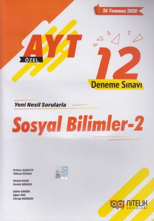 AYT Sosyal Bilimler 2 Özel 12 Deneme Sınavı