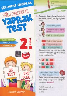 2. Sınıf Tüm Dersler Yaprak Test 