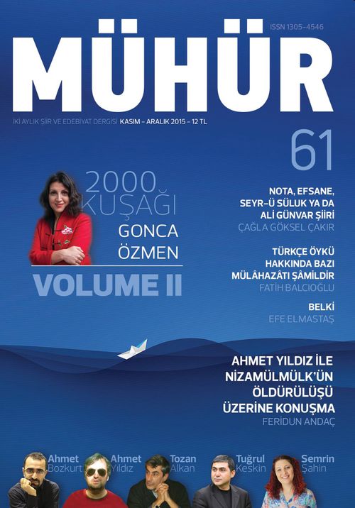 Mühür İki Aylık Şiir ve Edebiyat Dergisi Yıl:9 Sayı:61 Kasım-Aralık 2015