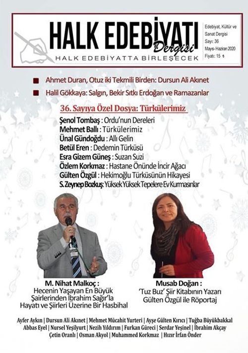 Halk Edebiyatı Dergisi Sayı:36 Mayıs-Haziran 2020