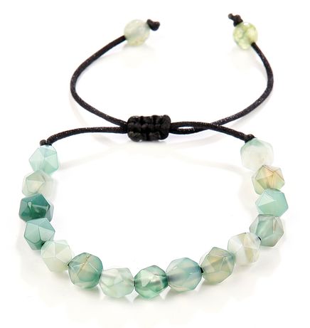 Fasetli Yeşil Akik Doğal Taş Bileklik (FYA-104)