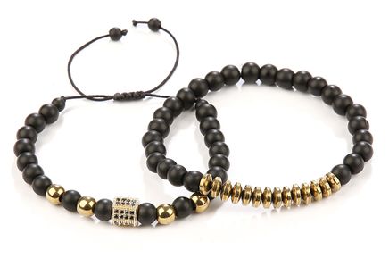 Siyah Mat Oniks Doğal Taş Bileklikler (ÇSO-107)