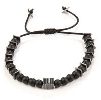 Mat Oniks Kare Hematit Doğal Taş Bileklik (SKH-92)