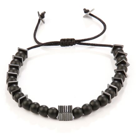 Mat Oniks Kare Hematit Doğal Taş Bileklik (SKH-92)