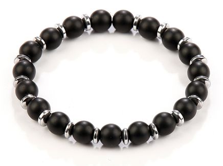 Siyah Mat Oniks Hematit Doğal Taş Bileklik (SMH-89)