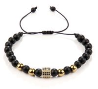 Mat Oniks Gold Hematit Doğal Taş Bileklik (SGZ-94)