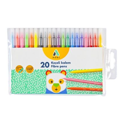 Adel Keçeli Kalem, 20 Renk(2220223100)