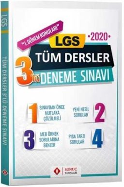 LGS 1. Dönem Tüm Dersler 3'lü Deneme Sınavı