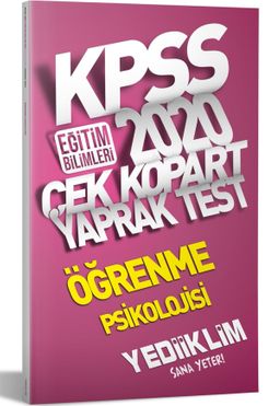 2020 KPSS Eğitim Bilimleri Öğrenme Psikolojisi Çek Kopart Yaprak Test