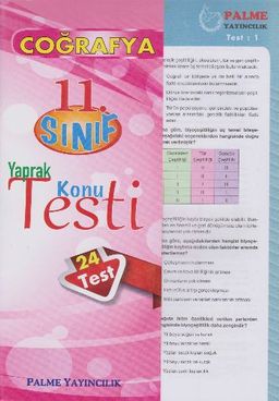 11. Sınıf Coğrafya Yaprak Konu Testi (24 Test)