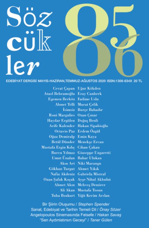Sözcükler İki Aylık Edebiyat Dergisi Sayı:85-86 Mayıs-Haziran-Temmuz-Ağustos 2020