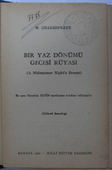 Bir Yaz Dönümü Gecesi Rüyası Kod: 11-Z-48