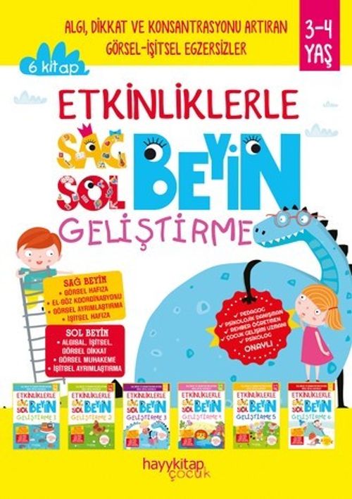 Etkinliklerle Sağ Beyin Sol Beyin Geliştirme (3-4 Yaş - 6'lı Set