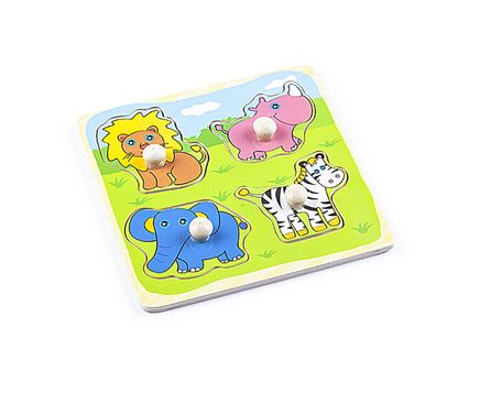 Montessori Ahşap Zeka Oyunları / w-Grip Parts Animals 