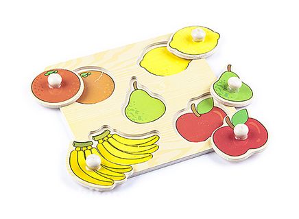 Montessori Ahşap Zeka Oyunları / w-Grip Parts Fruits