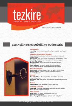 Tezkire Düşünce-Siyaset-Sosyal Bilim Dergisi Sayı:71 Ocak-Şubat-Mart 2020