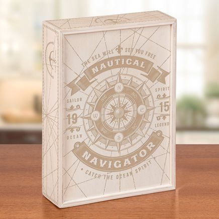 Sürgülü Ahşap Kutu - Pusula