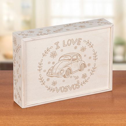 Sürgülü Ahşap Kutu - I Love Vosvos