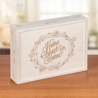 Sürgülü Ahşap Kutu - Home Sweet Home