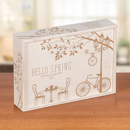 Sürgülü Ahşap Kutu - Hello Spring