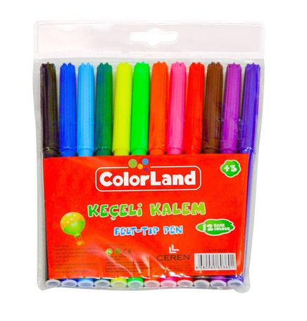 Colorland Keçeli Kalem 12'Li Pvc Color(KEC01)