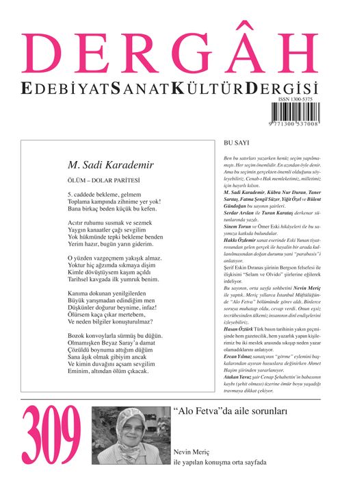 Dergah Edebiyat Sanat Kültür Dergisi Sayı:309 Kasım 2015