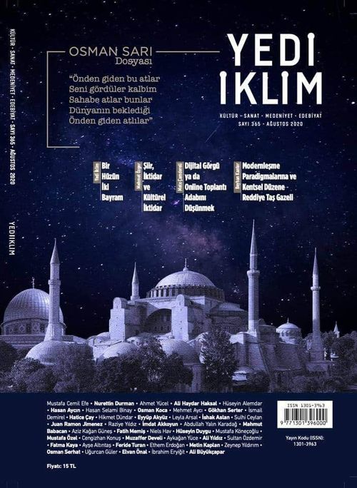 7edi İklim Sayı:365 Ağustos 2020 Kültür Sanat Medeniyet Edebiyat Dergisi
