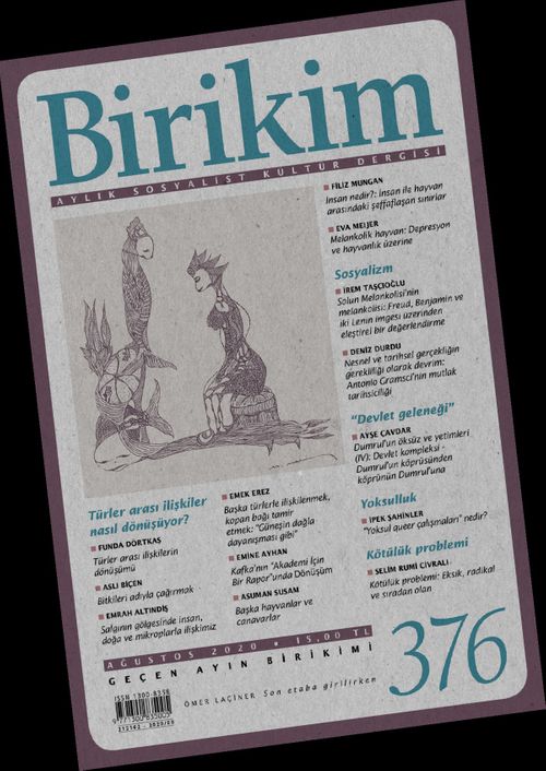 Birikim Aylık Sosyalist Kültür Dergisi Sayı:376 Ağustos 2020