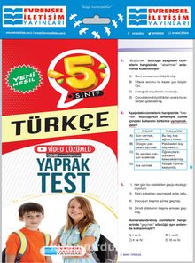 5. Sınıf Türkçe Yeni Nesil Yaprak Test