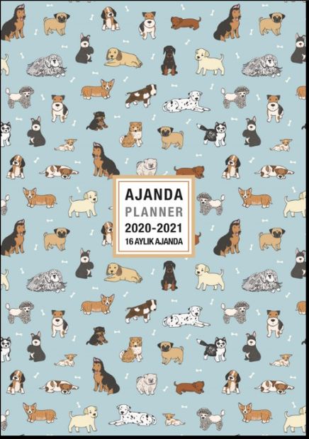 2020-2021 16 Aylık Ajanda Lovely Dogs
