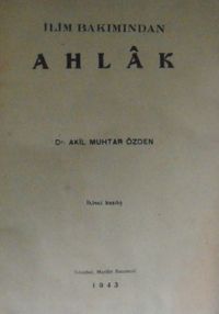 İlim Bakımından Ahlak (KOD: 12-E-16)