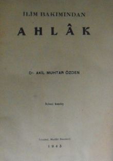 İlim Bakımından Ahlak (KOD: 12-E-16)