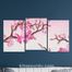 Full Frame 3 Parçalı Ahşap Poster - Basamaklı Yerleşim - Kiraz Çiçekleri (FF-BY054)