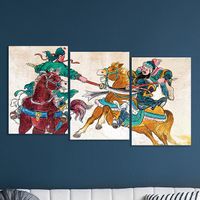 Full Frame 3 Parçalı Ahşap Poster - Basamaklı Yerleşim - Atlıların Savaşı (FF-BY024)